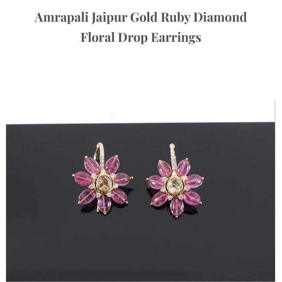 Pristine Condition Amrapali Jaipur Diamond & Ruby Earrings - Picture 9 of 10